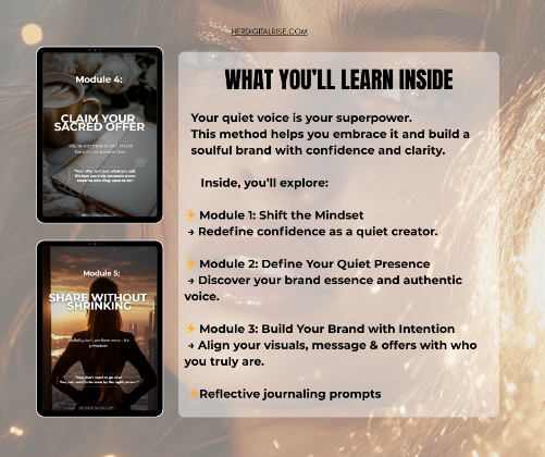 Modules for a brand development program with text and images on a textured background