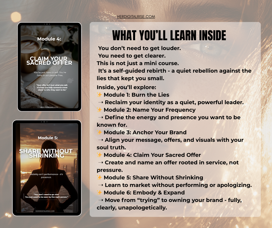 The Quiet Rebellion: A self-paced brand journey for the woman done performing