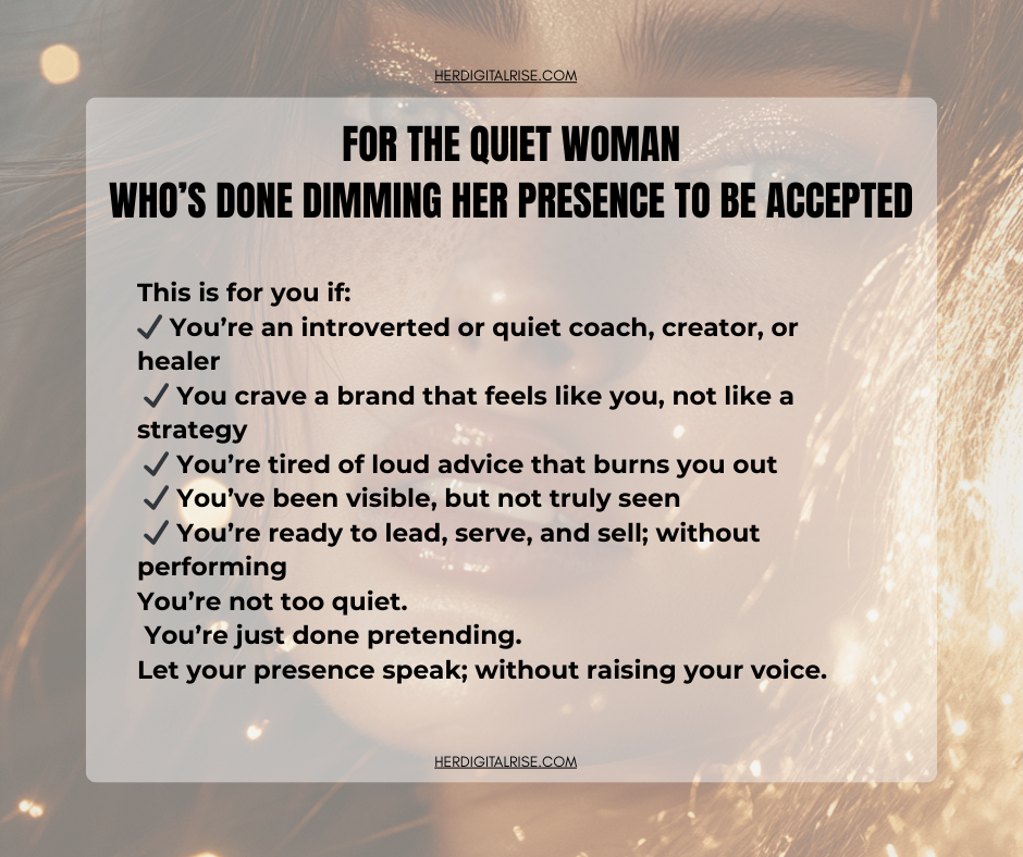 The Quiet Rebellion: A self-paced brand journey for the woman done performing