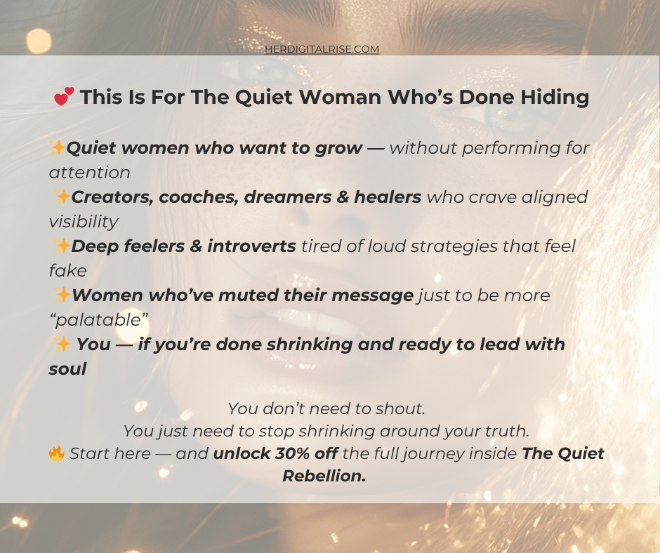The Quiet Rebellion Primer - A free guide for the woman ready to lead without shouting.