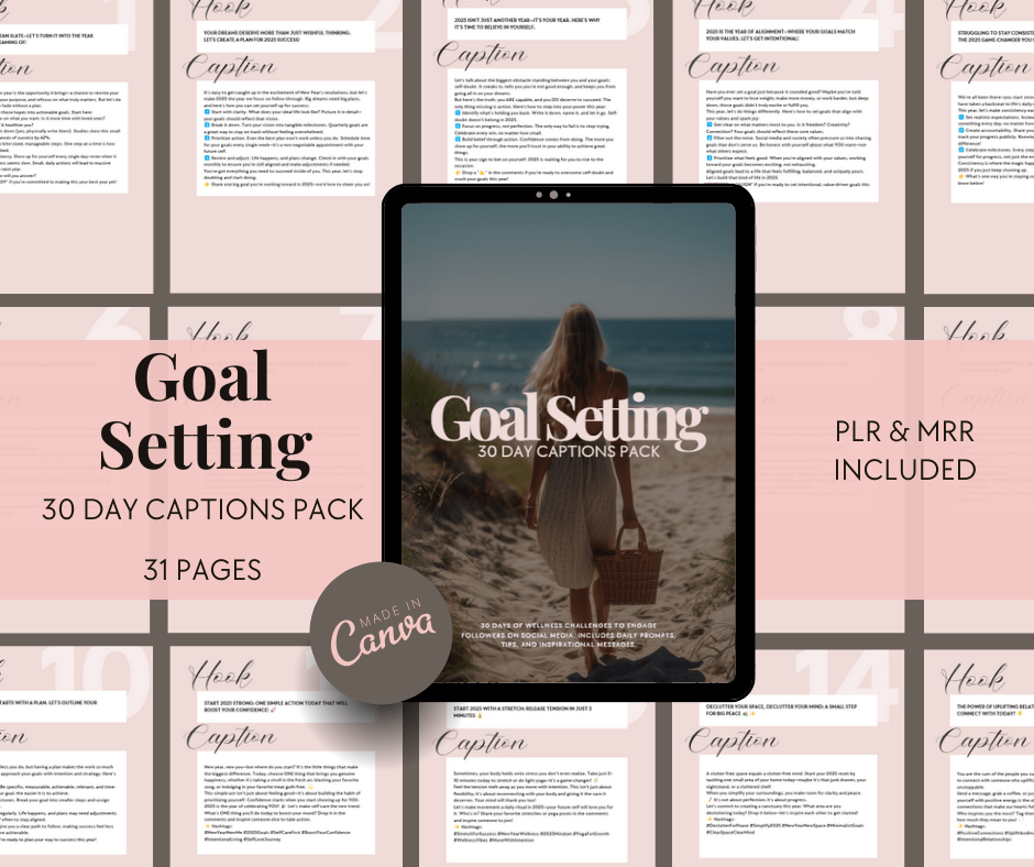 Goal Setting - 30 Day Caption Pack