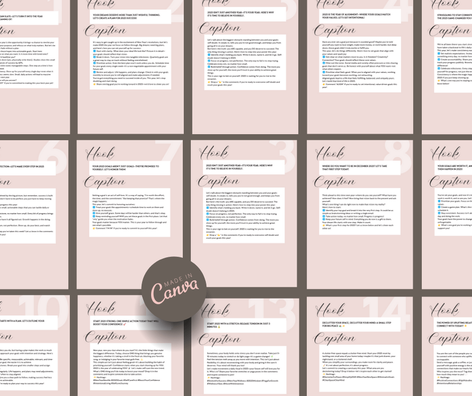 Goal Setting - 30 Day Caption Pack - MRR Digital Storefront