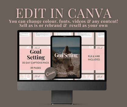 Goal Setting - 30 Day Caption Pack - MRR Digital Storefront